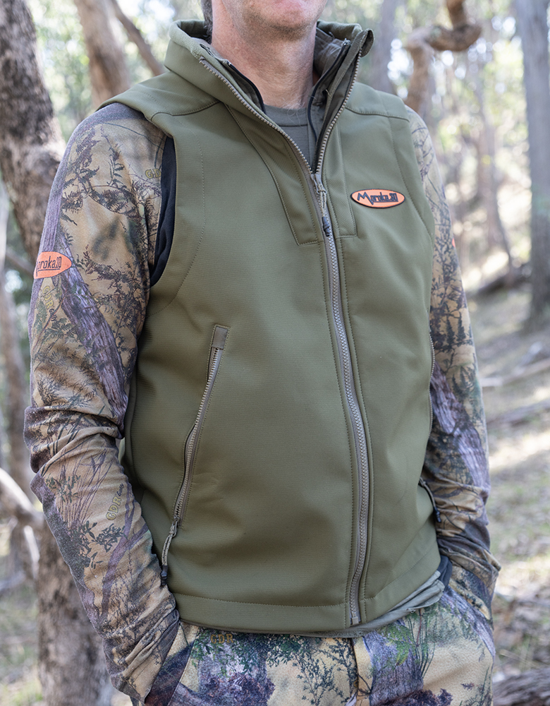 Hunter Closeup with Moroka 30 Windstorm Vest
