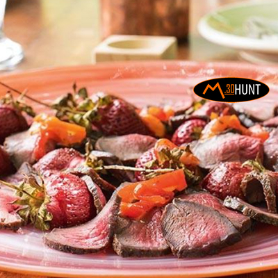 Sugar Cured Venison with Strawberries and Peppers image